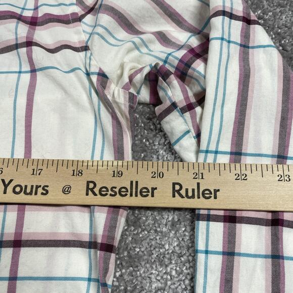 Pendleton Flannel Shirt Womens Medium Plaid Outdoors Fall Button Up White - Picture 8 of 11